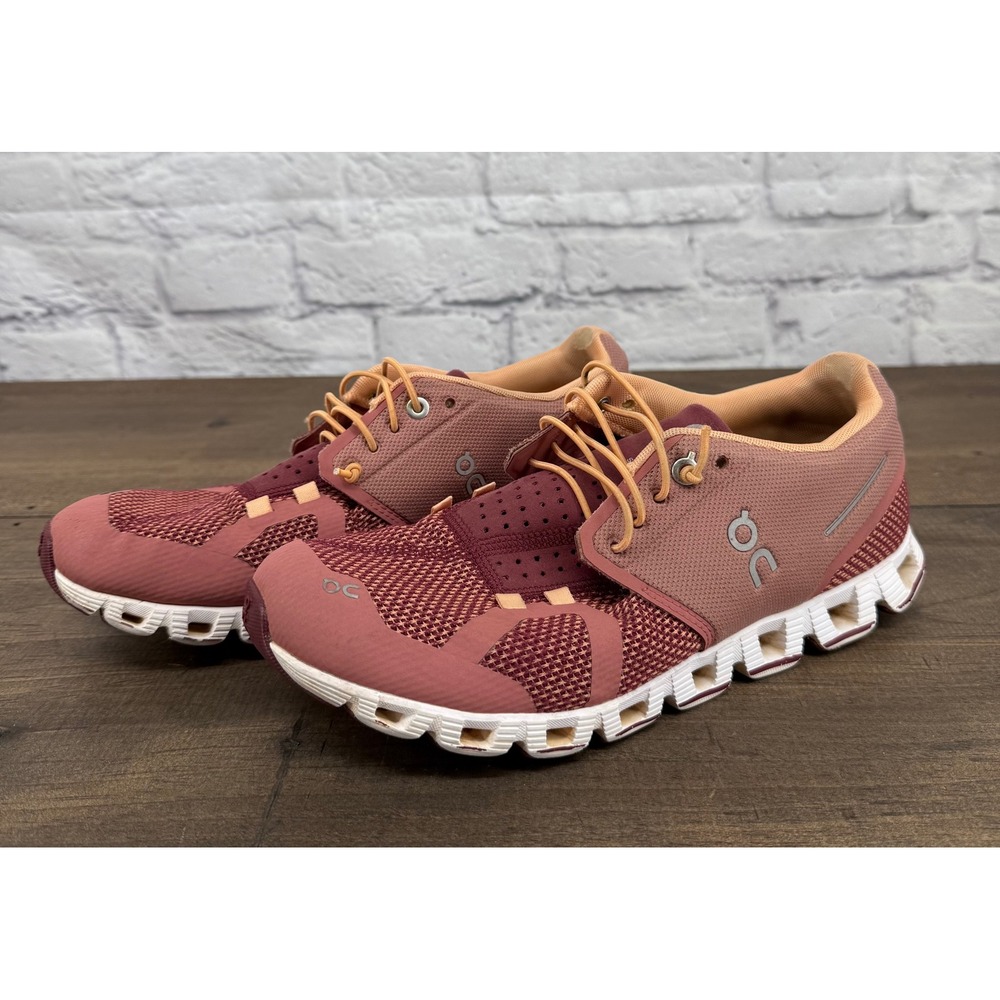 On Cloud Running Shoes Womens Rose/Peach Mesh Low Top Sneakers Athletic US 8